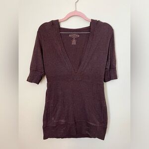 3/4 sleeve hooded tunic